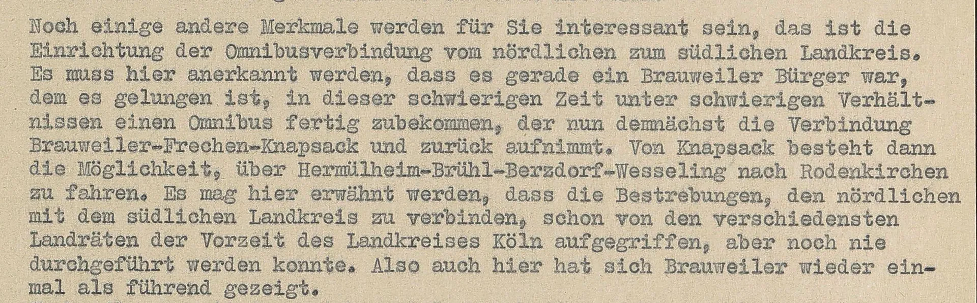 Schriftstück, Auszug aus Lagebericht.